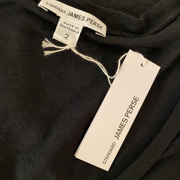 James Perse Deep Scoop Neck Black tshirt Short Sleeve - Picture 8 of 9